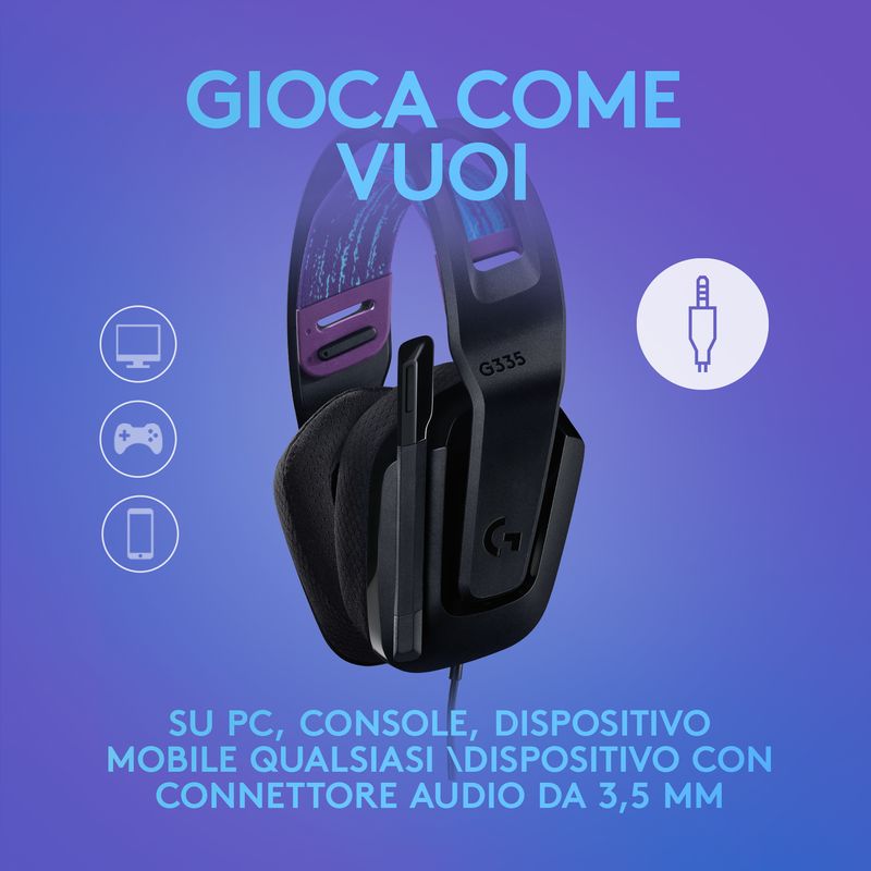 Logitech-G-G335-Auricolare-Cablato-A-Padiglione-Giocare-Nero