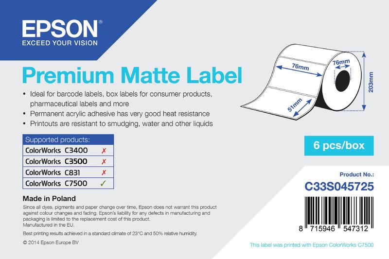 Epson-Premium-Matte-Label---Die-cut-Roll--76mm-x-51mm-2310-labels