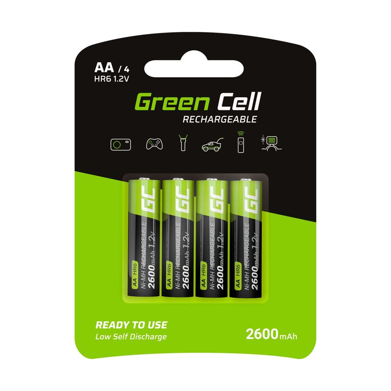 Green-Cell-GR01-batteria-per-uso-domestico-Batteria-ricaricabile-Stilo-AA-Nichel-Metallo-Idruro--NiMH-