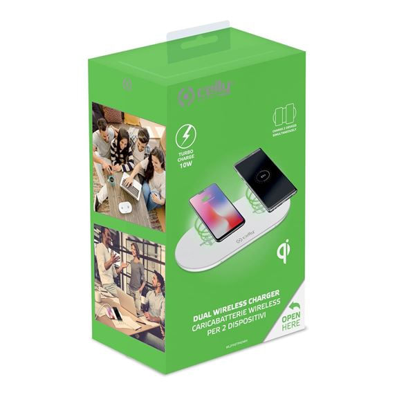 Celly-WL2FASTPADWH-Caricabatterie-per-dispositivi-mobili-Smartphone-Bianco-AC-Interno