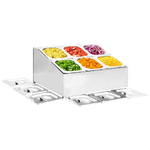 vidaXL Supporto Gastronorm con 6 Contenitori GN 1/6 in Acciaio Inox