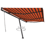 vidaXL Tenda da Sole Autoportante Manuale 600x350cm Arancione/Marrone