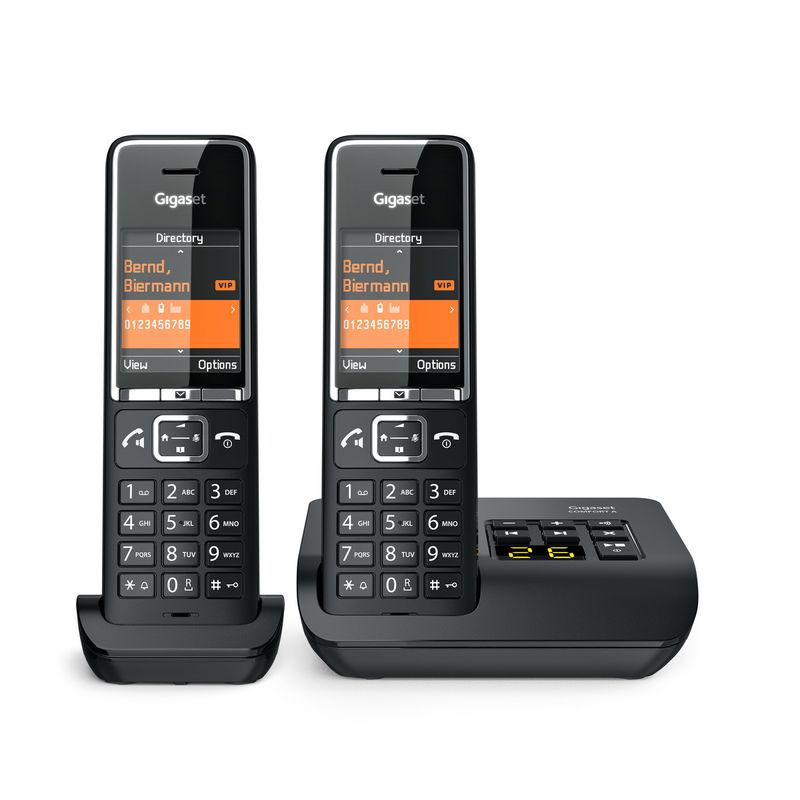 Gigaset-COMFORT-550A-duo-Telefono-analogico-DECT-Identificatore-di-chiamata-Nero