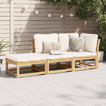 vidaXL Set Mobili da Giardino 3pz con Cuscini Legno Massello di Acacia