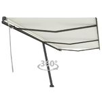 vidaXL Tenda da Sole Autoportante Manuale Retrattile 600x300 cm Crema