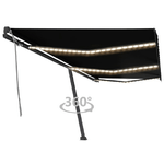 vidaXL Tenda da Sole Retrattile Manuale con LED 600x300 cm Antracite