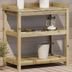 vidaXL Tavolo Invaso con Ripiani 82,5x45x86,5 cm Legno Impregnato Pino