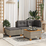 vidaXL Sgabello Giardino con Cuscino Grigio 63,5x56x32cm in Polyrattan