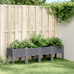 vidaXL Fioriera da Giardino con Gambe Grigia 160x40x42 cm in PP