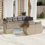 vidaXL Set Divano da Giardino 8 pz con Cuscini Beige in Polyrattan