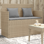 vidaXL Panca da Giardino con Cuscini Beige in Polyrattan