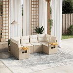 vidaXL Set Divano da Giardino 6 pz con Cuscini Beige in Polyrattan