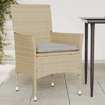 vidaXL Sedie da Giardino con Cuscini 2 pz Beige in Polyrattan