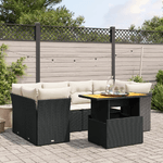 vidaXL Set Divani da Giardino con Cuscini 7pz Nero Polyrattan