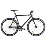 vidaXL Bicicletta a Scatto Fisso Nera 700c 55 cm