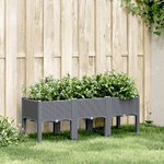 vidaXL Fioriera da Giardino con Gambe Grigia 120x40x42 cm in PP