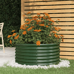 vidaXL Vaso da Giardino Acciaio Verniciato a Polvere 80x80x36 cm Verde