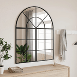 vidaXL Specchio da Parete Nero 80x100 cm Arco in Ferro