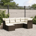 vidaXL Set Divano da Giardino 6 pz con Cuscini Marrone in Polyrattan