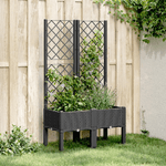 vidaXL Fioriera da Giardino con Traliccio Nera 80x40x142 cm in PP