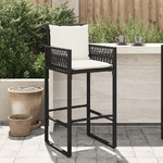 vidaXL Sgabelli da Bar con Cuscini 2 pz Neri in Polyrattan