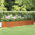 vidaXL Letto Rialzato da Giardino Ruggine 320x40x45 cm Acciaio Corten