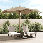 vidaXL Ombrellone da Giardino con Palo in Legno Tortora 300x300x273 cm