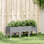 vidaXL Fioriera da Giardino con Gambe Grigio Chiaro 120x40x42 cm in PP