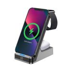 Celly WLSTAND3IN1BK Caricabatterie per dispositivi mobili Fotocamera, Comandi di gaming, Cuffie, Telefono cellulare