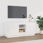 vidaXL Mobile Porta TV Bianco Lucido 102x35x45 cm in Legno ingegnerizzato