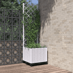 vidaXL Fioriera da Giardino con Graticcio Bianco 40x40x136 cm PP