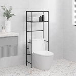 vidaXL Rastrelliera per Bagno a 2 Livelli Nera 53,5x28x143 cm Ferro