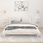 vidaXL Mensole da Letto a Parete 2 pz Bianco Legno Massello di Pino