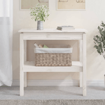 vidaXL Tavolo Consolle Bianco 80x40x75 cm in Legno Massello di Pino