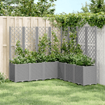 vidaXL Fioriera Giardino con Traliccio Grigio Chiaro 160x160x140 cm PP