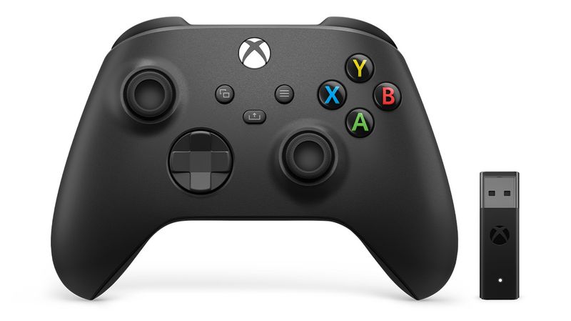 Microsoft-Xbox-Wireless-Controller---Wireless-Adapter-for-Windows-10-Nero-Gamepad-PC-Xbox-One-Xbox-One-S-Xbox-One-X-Xbox-Series-S-Xbox-Series-X