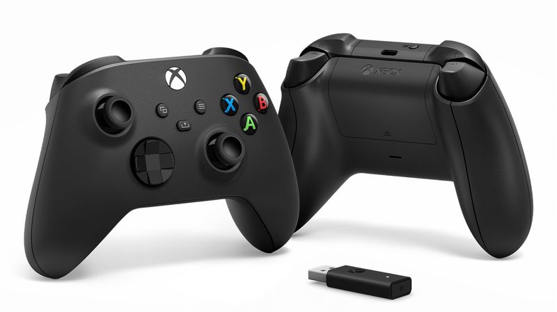 Microsoft-Xbox-Wireless-Controller---Wireless-Adapter-for-Windows-10-Nero-Gamepad-PC-Xbox-One-Xbox-One-S-Xbox-One-X-Xbox-Series-S-Xbox-Series-X