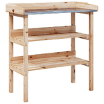 vidaXL Tavolo Piante con Ripiani 78x38x,82,5cm Legno Massello Abete