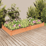 vidaXL Fioriera da Giardino Fodera Marrone 240x120x25cm Massello Abete