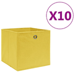 325225  Storage Boxes 10 pcs Non-woven Fabric 28x28x28 cm Yellow