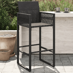 vidaXL Sgabelli da Bar da Giardino 2 pz in Polyrattan Nero