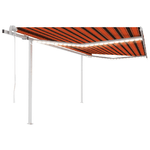 vidaXL Tenda Automatica con Sensore Vento e LED 4x3,5m Arancio Marrone