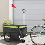 vidaXL Rimorchio da Bici Nero e Verde 30 kg in Ferro