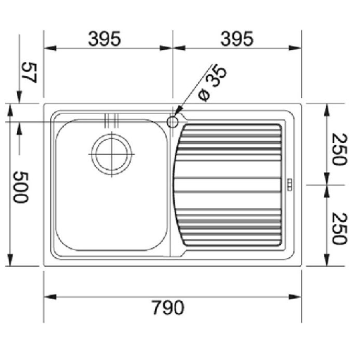 Franke-Logica-Line-LLX-611-Lavello-montato-su-piano-Rettangolare-Acciaio-inossidabile