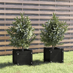 vidaXL Fioriere da Giardino 2 pz Nere 31x31x31 cm in Massello di Pino