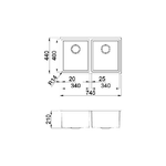 Elleci-Square-720-2V-R14-Lavello-sottopiano-Rettangolare-Acciaio-inossidabile