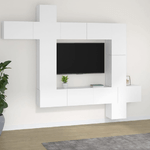 vidaXL Set Mobili Porta TV 9 pz Bianco in Legno ingegnerizzato