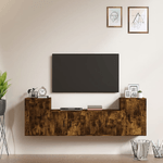 Set di Mobili Porta TV 4 pz Rovere Fumo in Legno ingegnerizzato