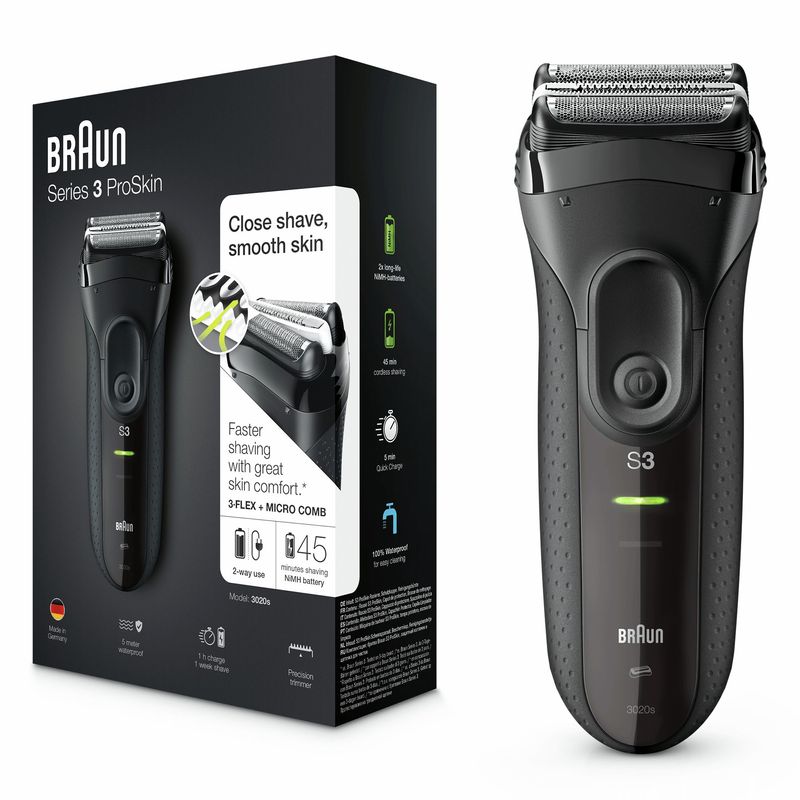 Braun-Series-3-ProSkin-3020s-Rasoio-Elettrico-Nero---Rasoio-Elettrico-Ricaricabile