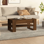 Tavolino da Caffè Rovere Marrone 102x55x45 cm Legno ingegnerizzato